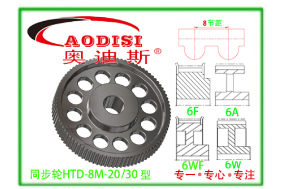 HTD8M-20/30同步帶輪 同步輪